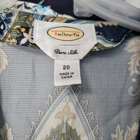 Talbots paisley print silk plus size blouse size 20 - Picture 6 of 6